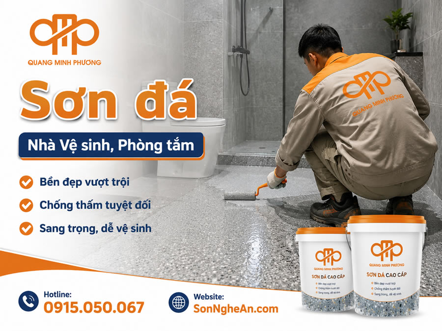 Thi công sơn sàn đá mài epoxy granito Vinh Nghệ An