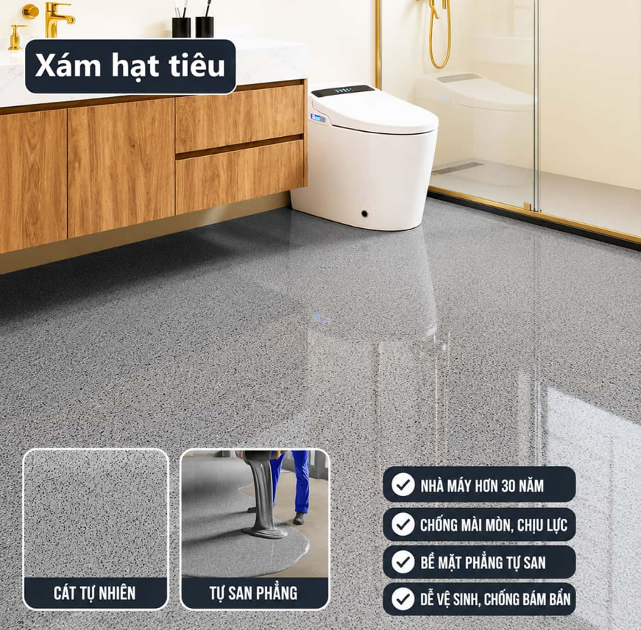 Thi công sơn sàn đá mài epoxy granito Vinh Nghệ An